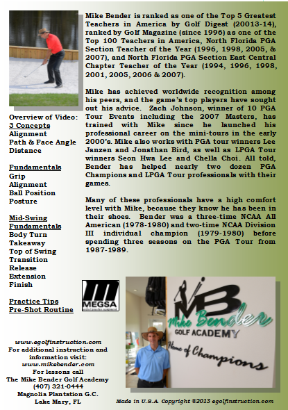 DOWNLOAD VERSION-Basics to a Worldclass Swing with Mike Bender